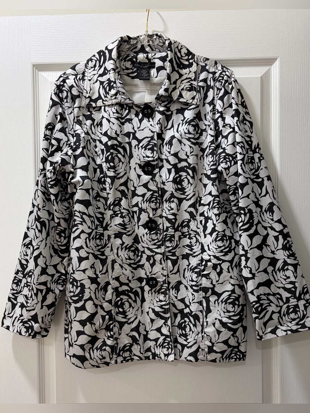 Elena Solano black and white print jacket